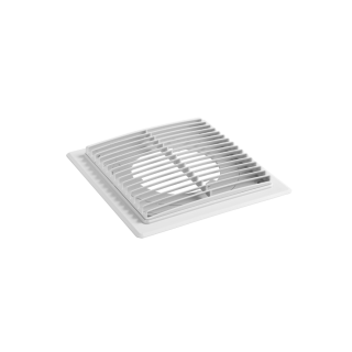 Abdeckgitter mit Bodenplatte 200x200x24 mm, Farbe: weiß