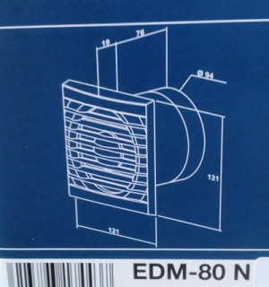 S&P EDM-80 NT Kleinraum-Ventilator
